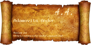 Adamovits Andor névjegykártya